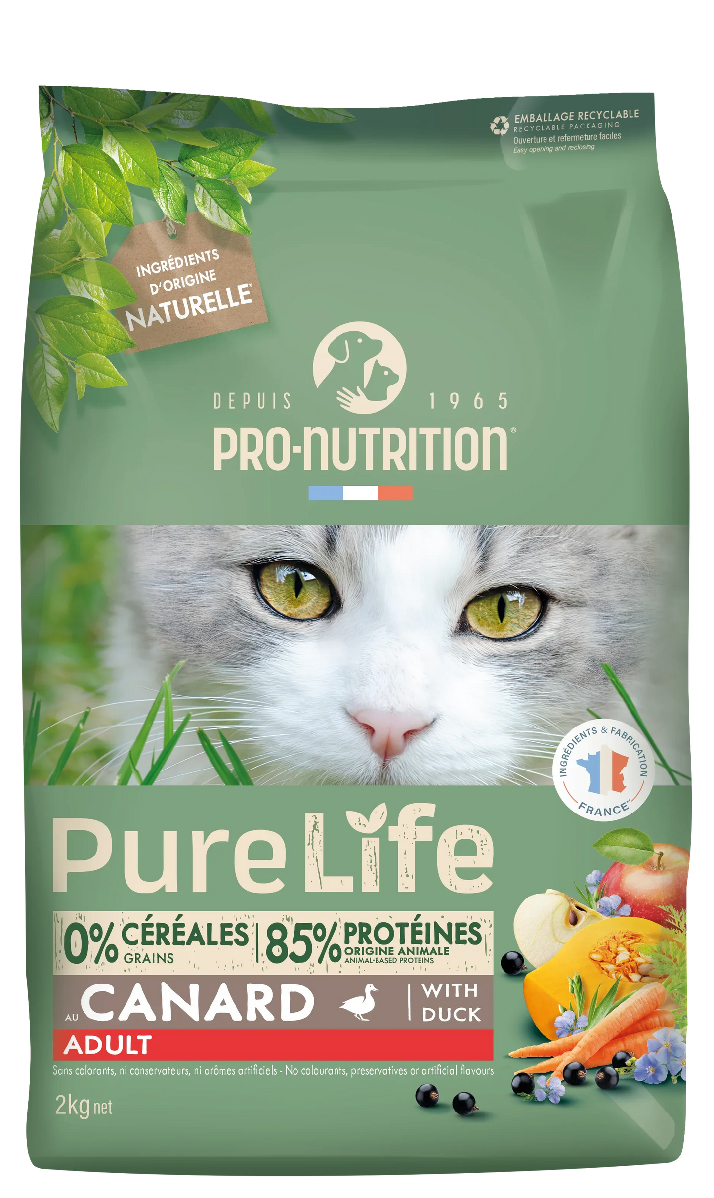 Croquettes Pure Life Chat Adult – Saveur Canard - EkiDog