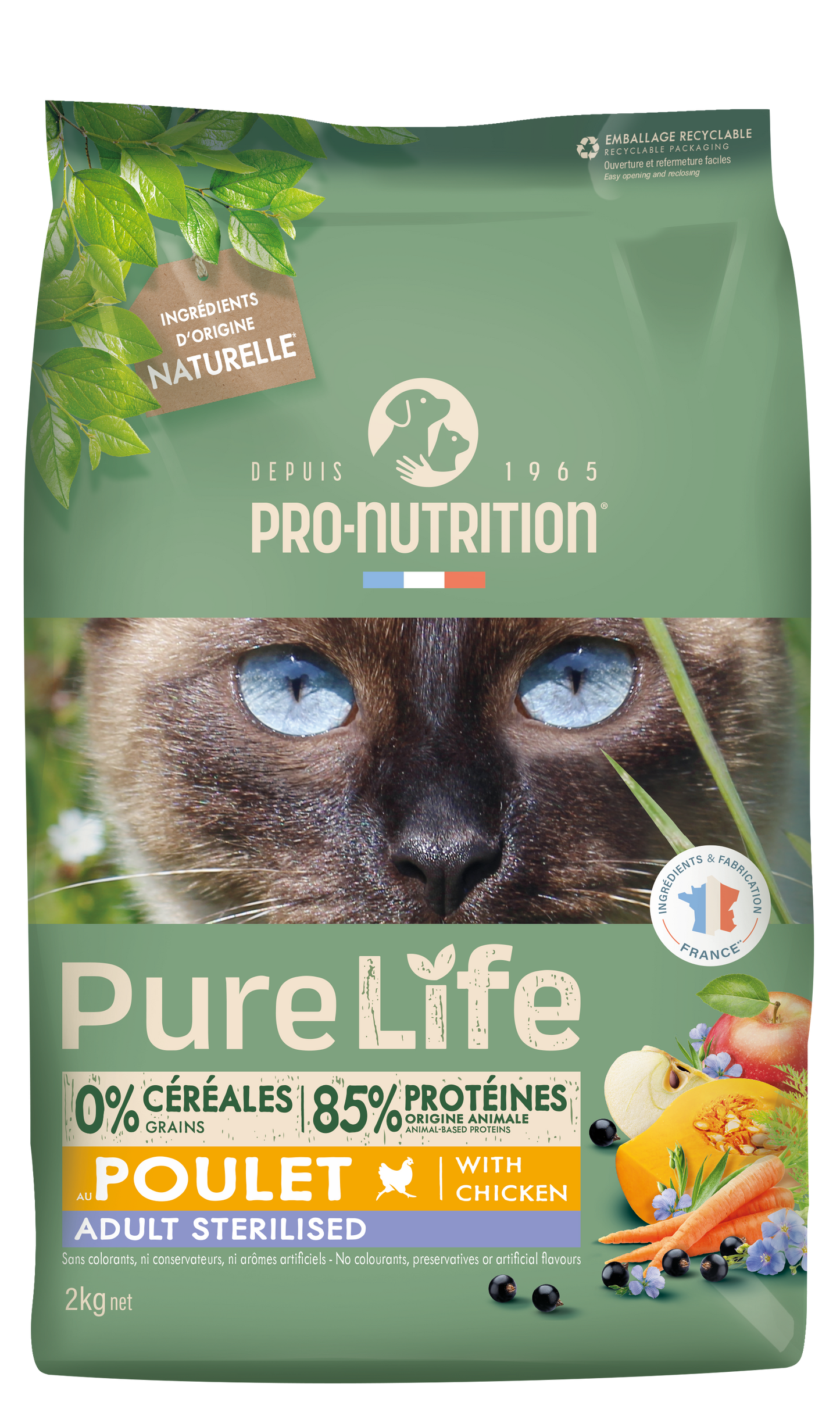 Croquettes Pure Life Chat Adult Stérilisé – Saveur Poulet