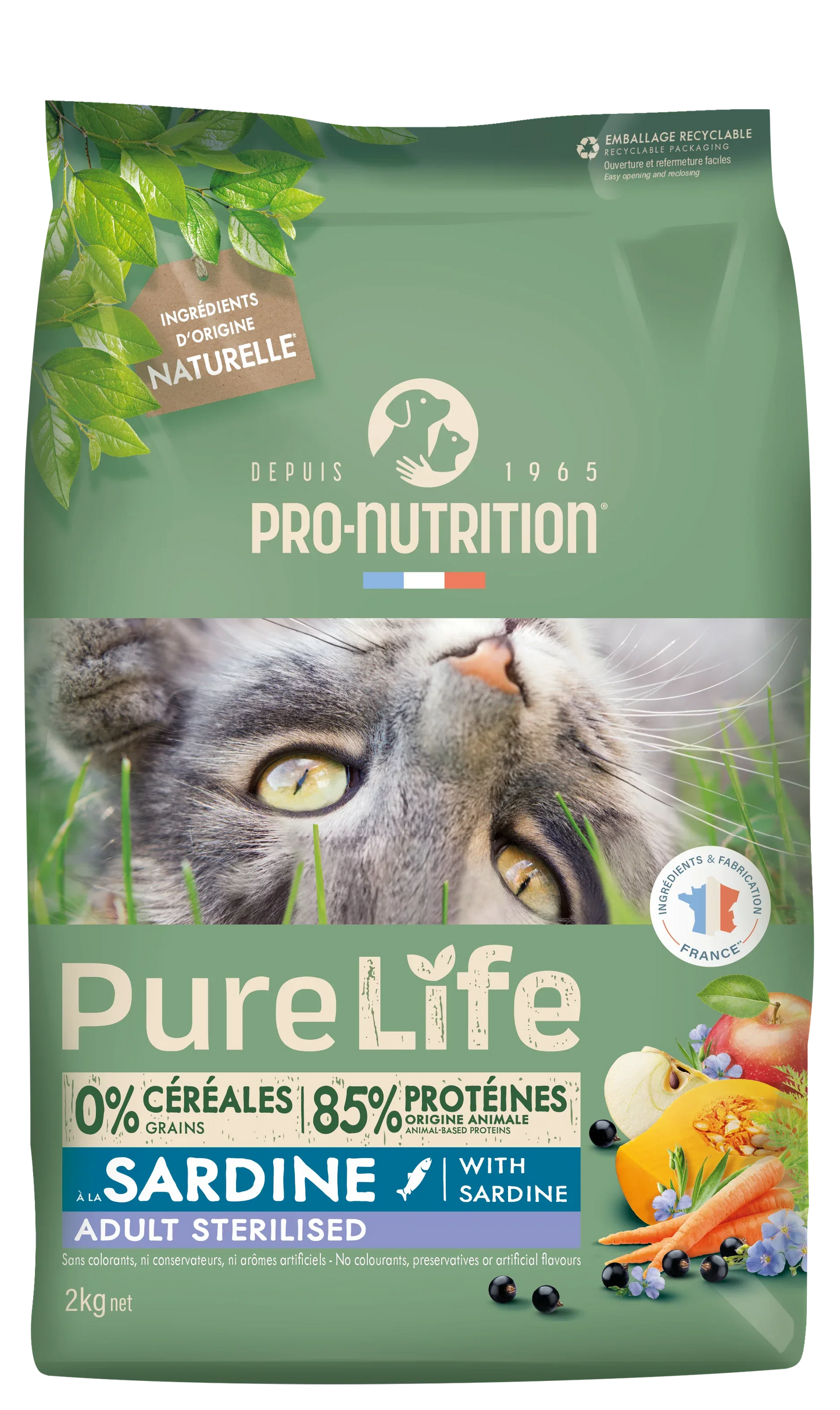 Croquettes Pure Life Chat Adulte Stérilisé – Saveur Sardine - EkiDog