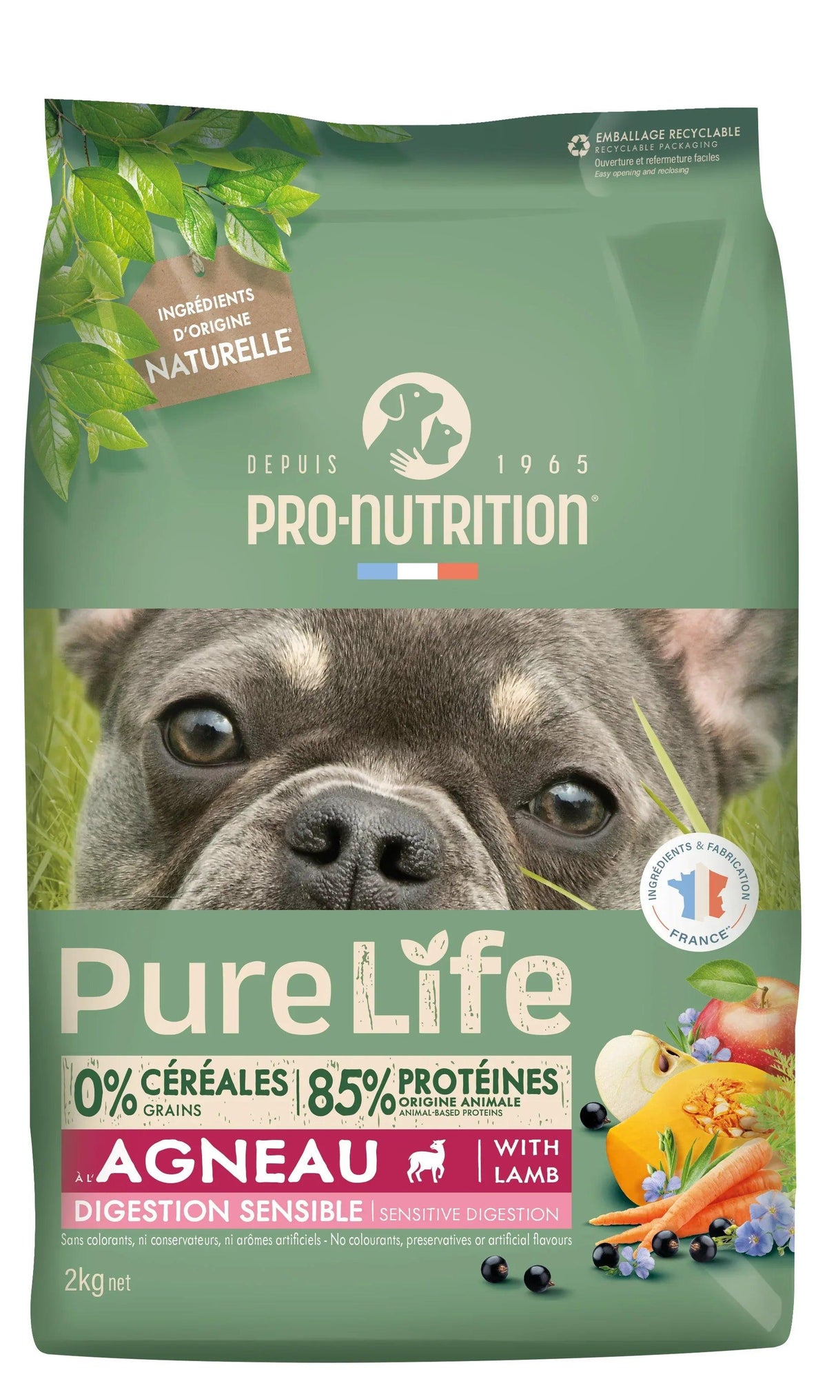 Croquettes Pure Life Chien Digestion Sensible – Saveur Agneau - EkiDog