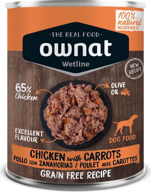 OWNAT Wetline Poulet et Carottes – Alimentation humide pour chien