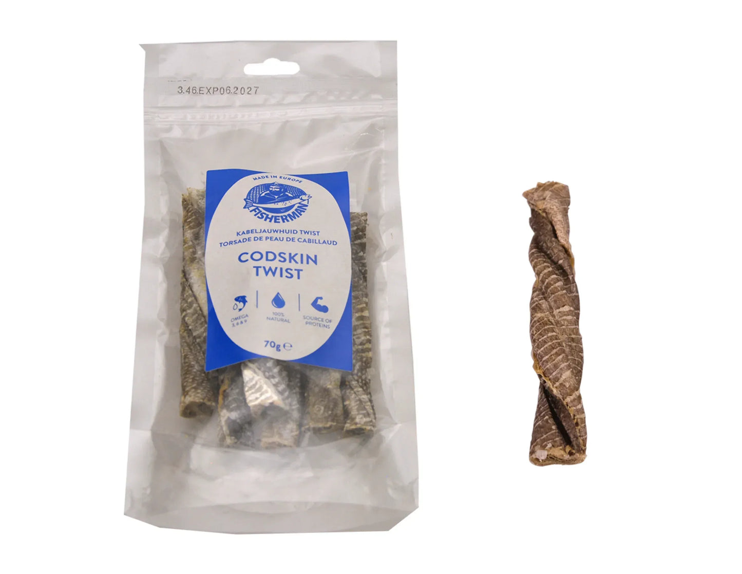 Torsade de peau de cabillaud – 70 g - EkiDog