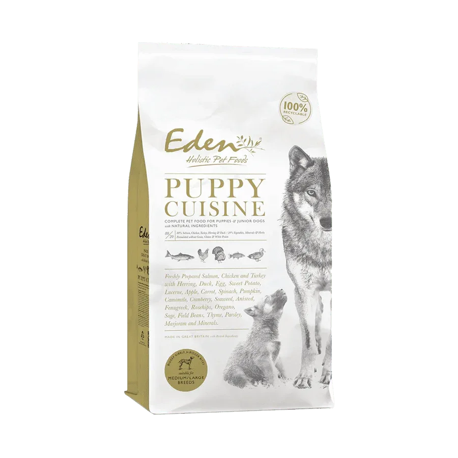 Croquettes Eden 80/20 Puppy Cuisine 12kg - Chiot Medium Sans Céréales - EkiDog