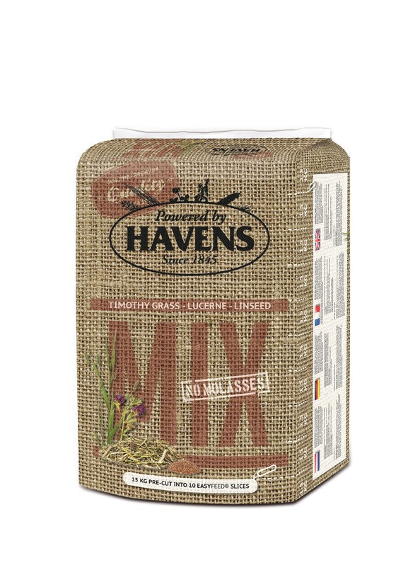 Havens MIX 15 kg - Mélange Fibreux Fléole, Luzerne & Lin pour Chevaux