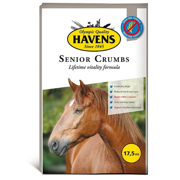 Havens Senior Crumbs 17,5 kg - Aliment Sans Céréales pour Chevaux Âgés