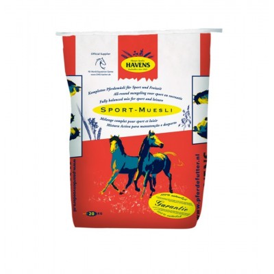 Havens Sport-Muesli 20 kg - Floconné Complet pour Chevaux de Sport