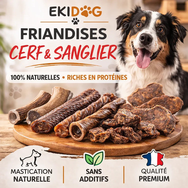 Friandises Cerf & Sanglier - Gibier Naturel pour Chien - EkiDog