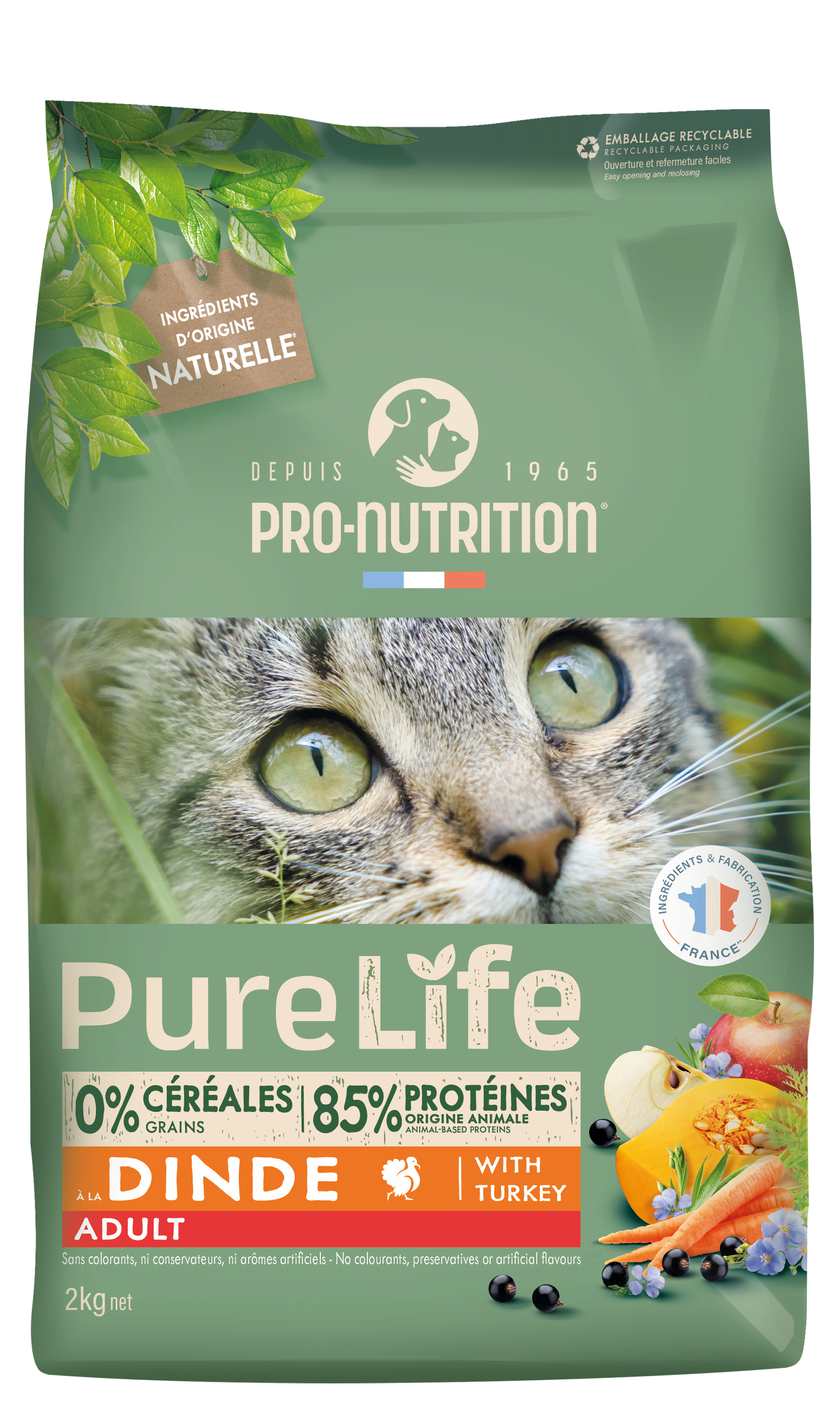 Croquettes Pure Life Chat Adult – Saveur Dinde