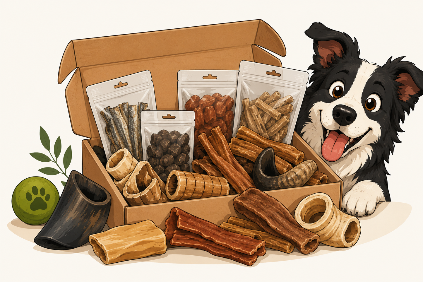Box Friandises Naturelles Chien - 9 Produits Premium 100% Naturel