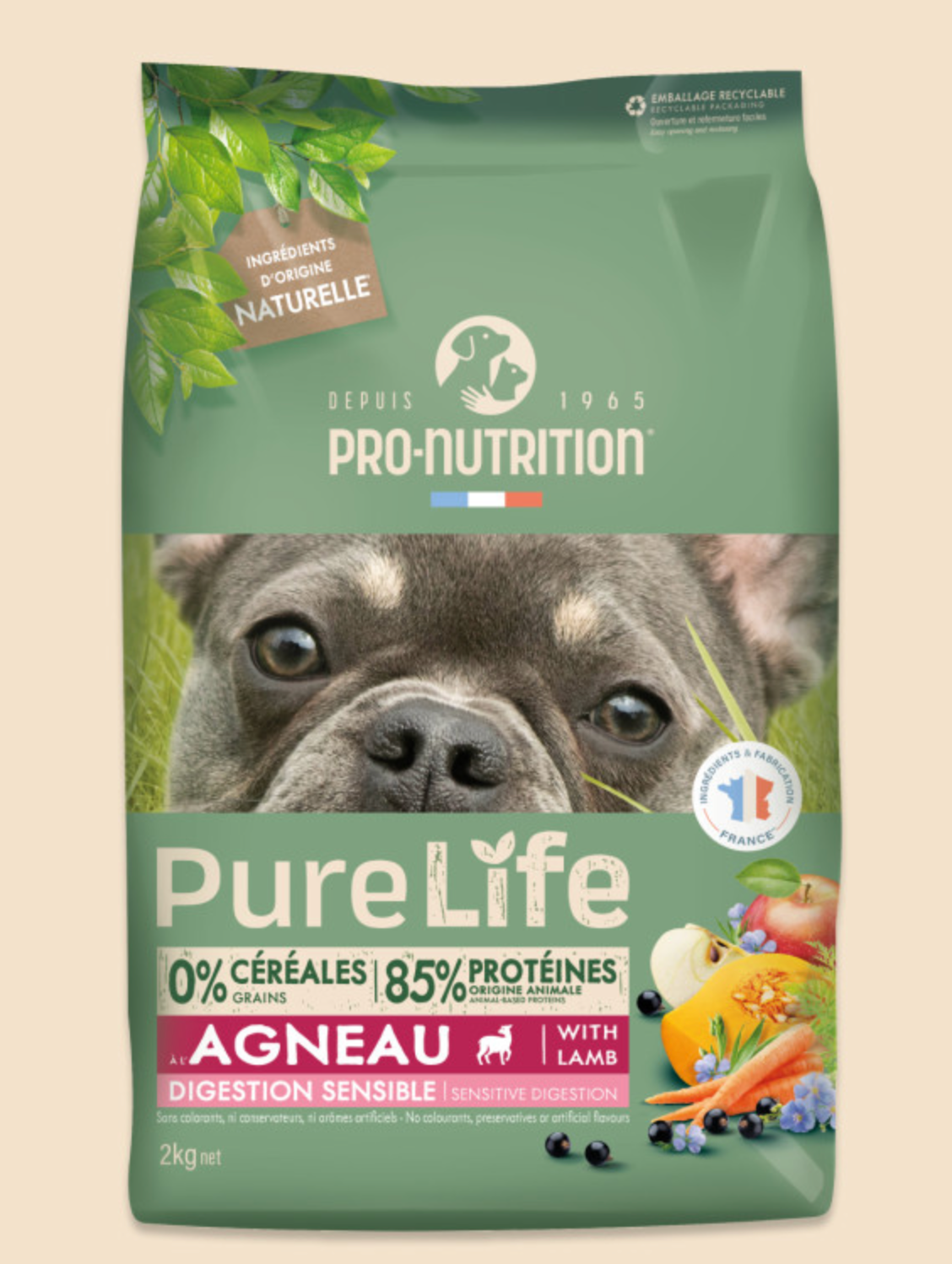 PURE LIFE CHIEN SENSIBLE AGNEAU 2KG