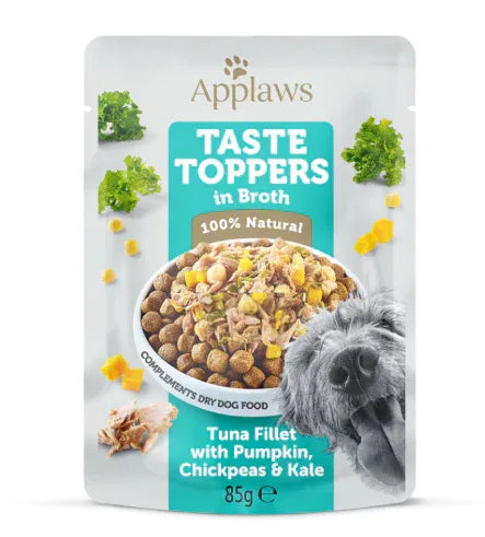 Applaws Taste Toppers Thon, Potiron, Chou Kale & Pois Chiches en Bouillon - Sachet 85g - EkiDog