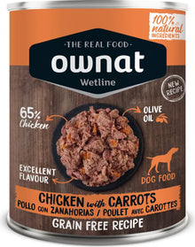 OWNAT Wetline Poulet et Carottes – Alimentation humide pour chien