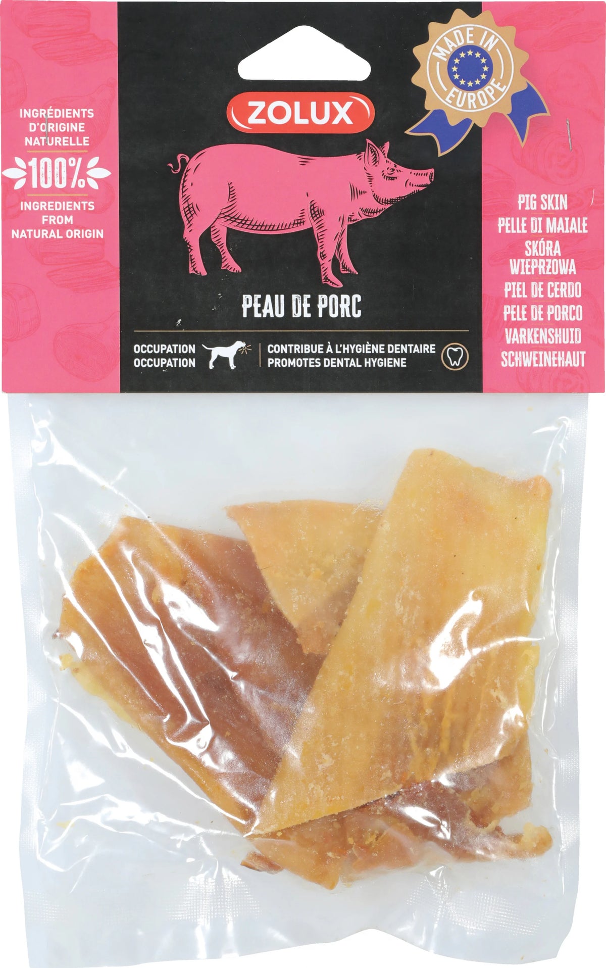 Peau de Porc 200g - Friandise Naturelle pour Chien