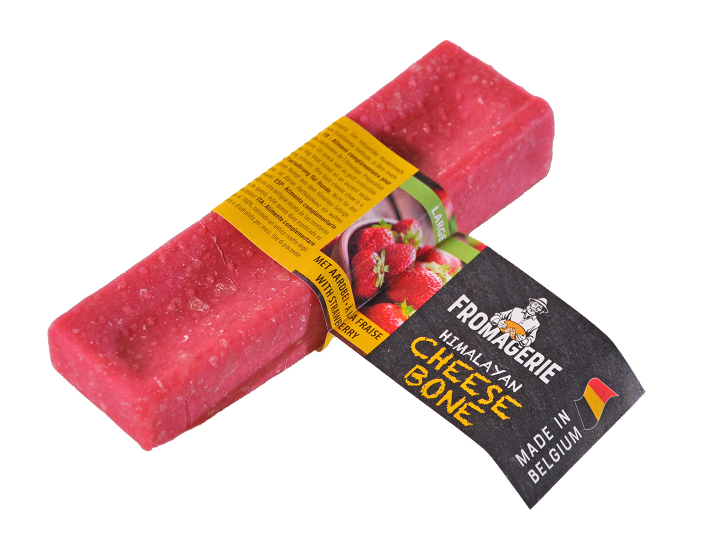 Fromage à Mâcher Fraise Taille L 100g - Friandise Naturelle pour Chien
