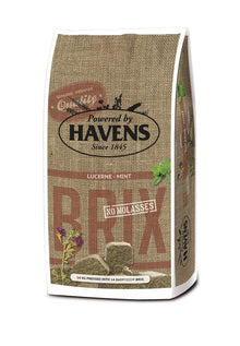 Havens BRIX 14 kg - Briquettes de Luzerne à la Menthe pour Chevaux
