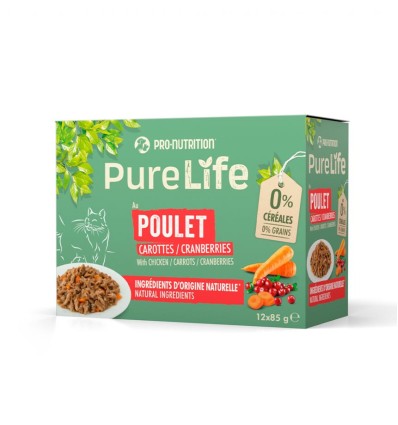 PURE LIFE CHAT WET POULET 12x85g