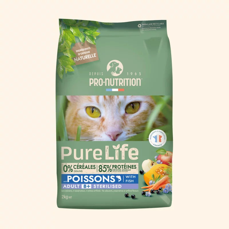 PURE LIFE CHAT 8+ STERILISED 8KG