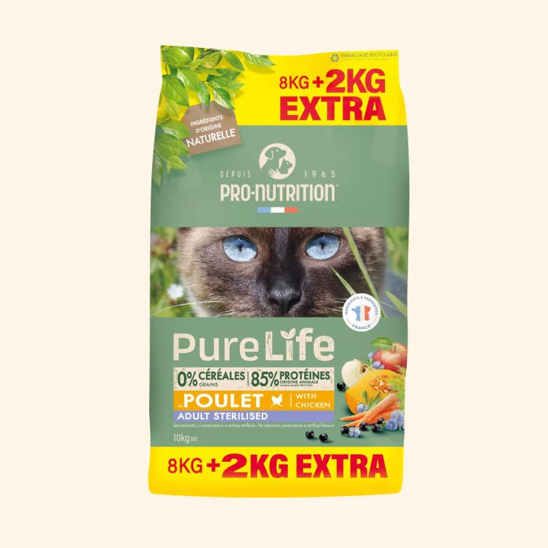 PURE LIFE CHAT STER POULET 8KG